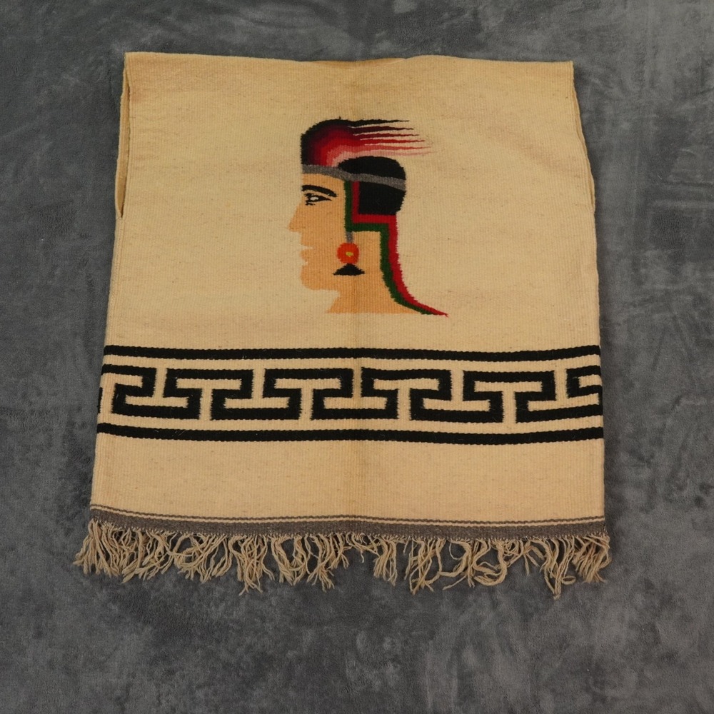 VTG Zapotec Oaxaca Handwoven Wool Gabán Vest Aztec Warrior Greca Band Starburst - Picture 3 of 14